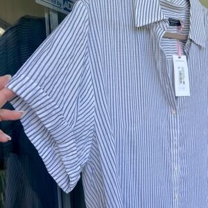 Vineyard Vines Blue and White Boxy Button Down Shirt